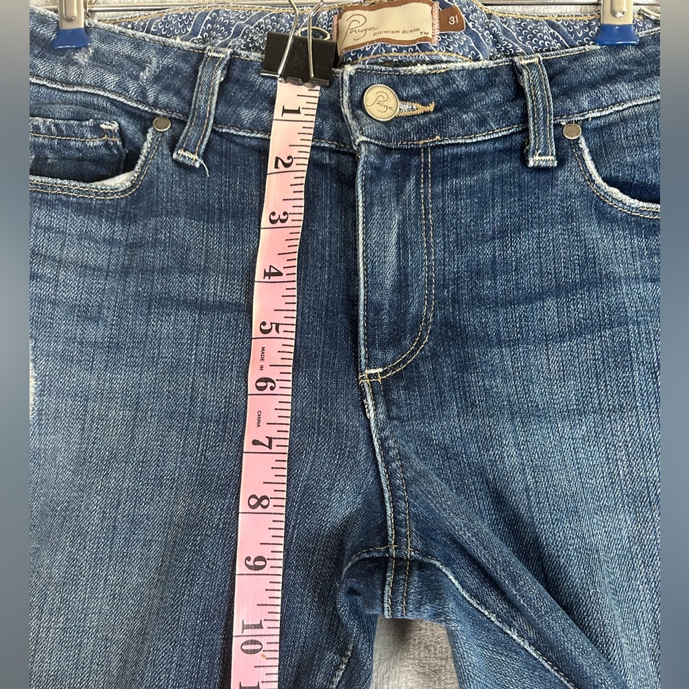 Paige Hollywood hills low rise distressed flare denim - Picture 2 of 12